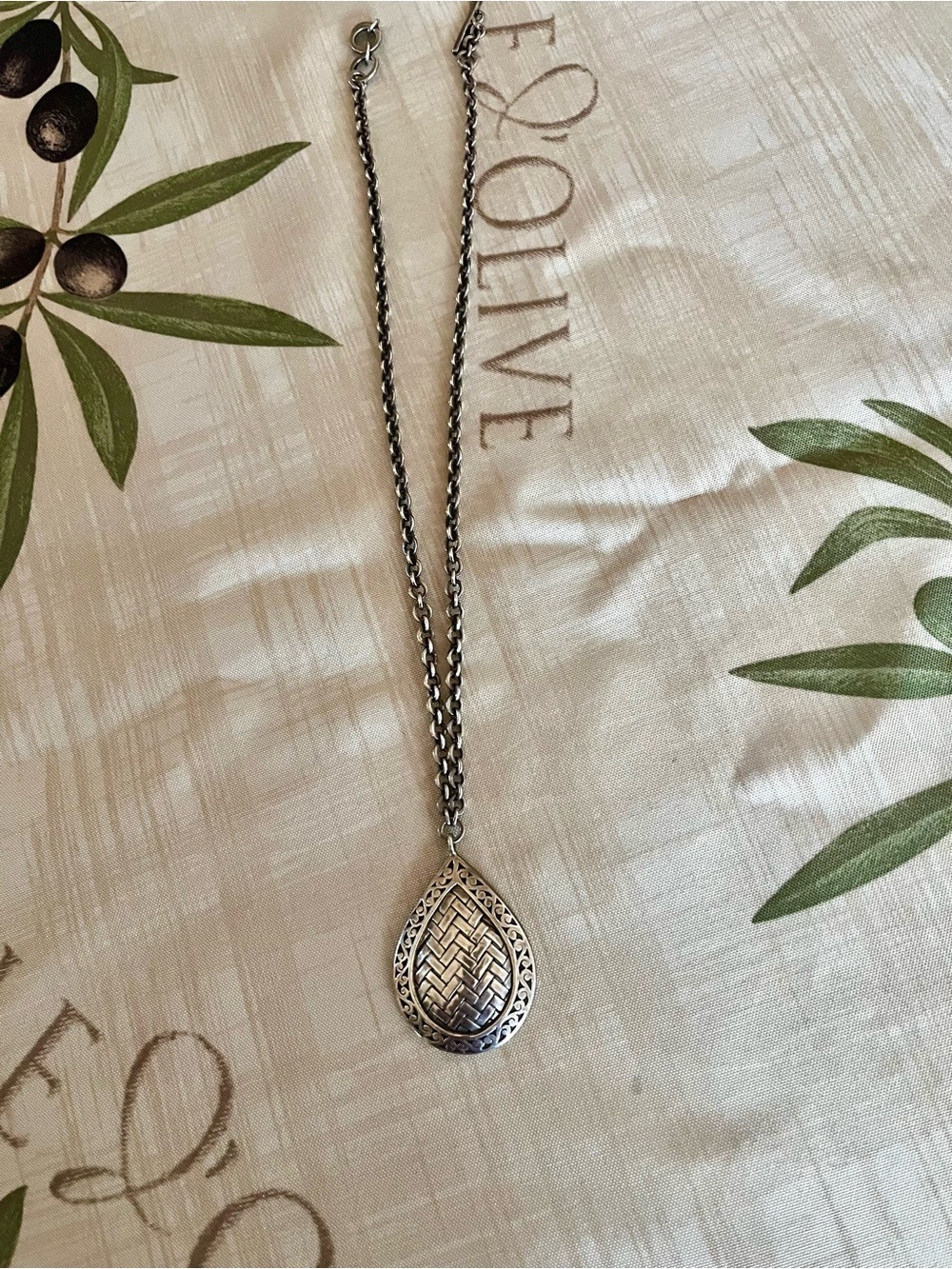 Lois Hill Silver Teardrop Pendant Necklace